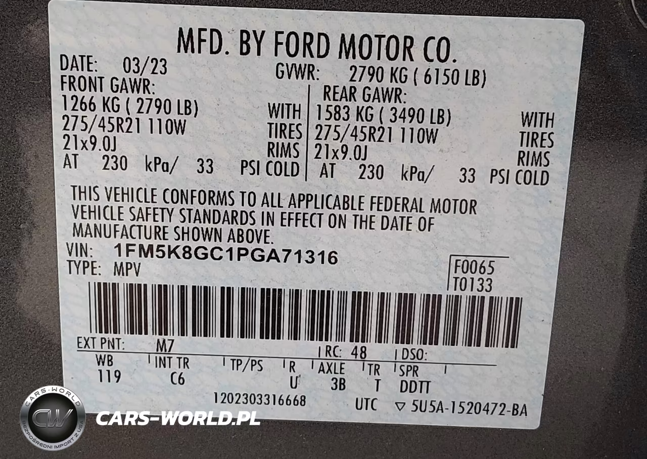2023 Ford Explorer St VIN:1FM5K8GC1PGA71316 - 9
