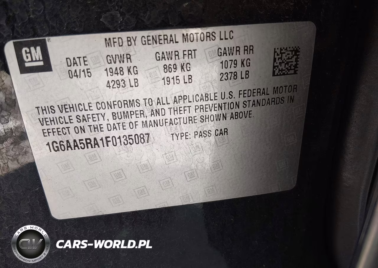2015 Cadillac Ats Standard VIN:1G6AA5RA1F0135087 - 9