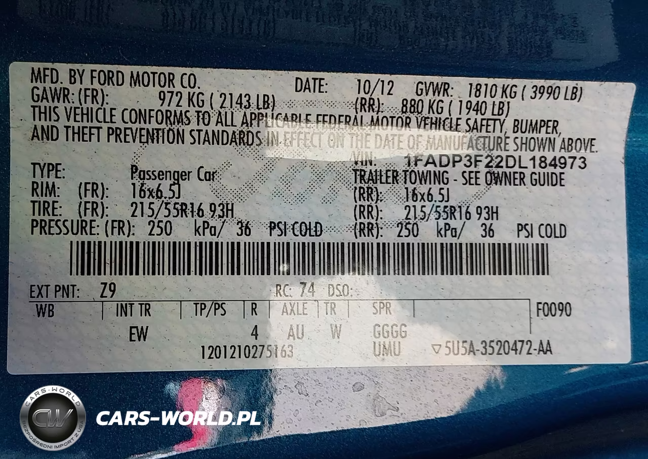 2013 Ford Focus Se VIN:1FADP3F22DL184973 - 9