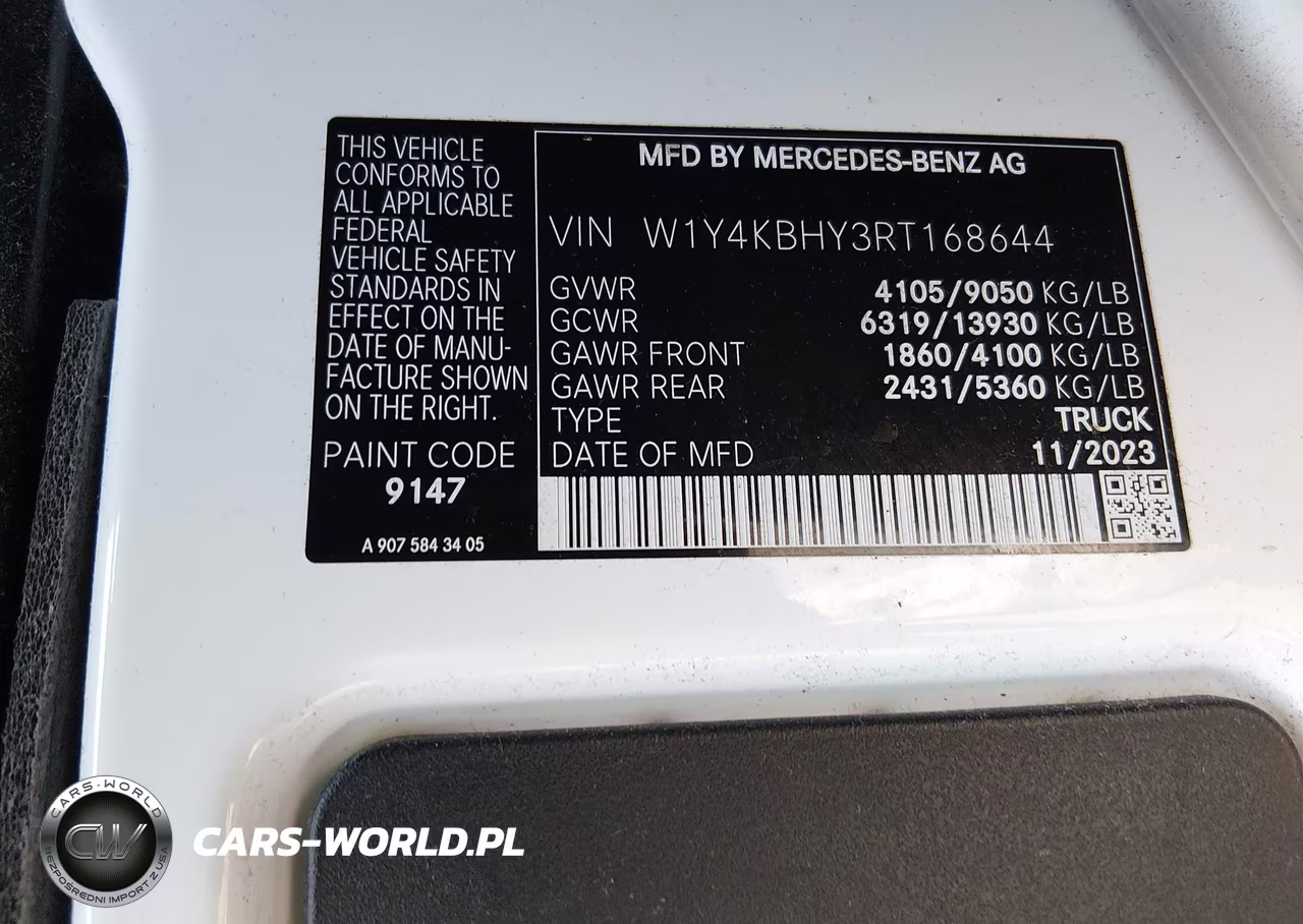 2024 Mercedes-Benz Sprinter 2500 Standard Roof 4-Cyl Diesel VIN:W1Y4KBHY3RT168644 - 9