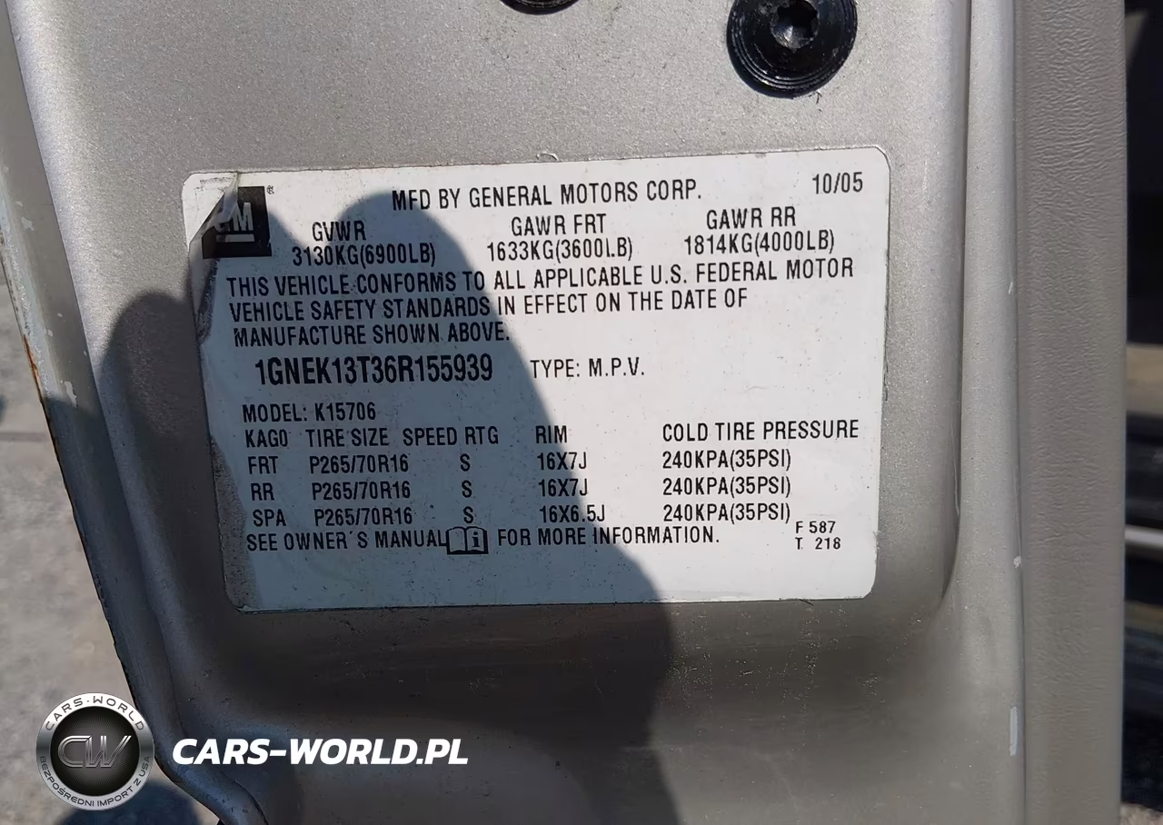 2006 Chevrolet Tahoe Ls VIN:1GNEK13T36R155939 - 9