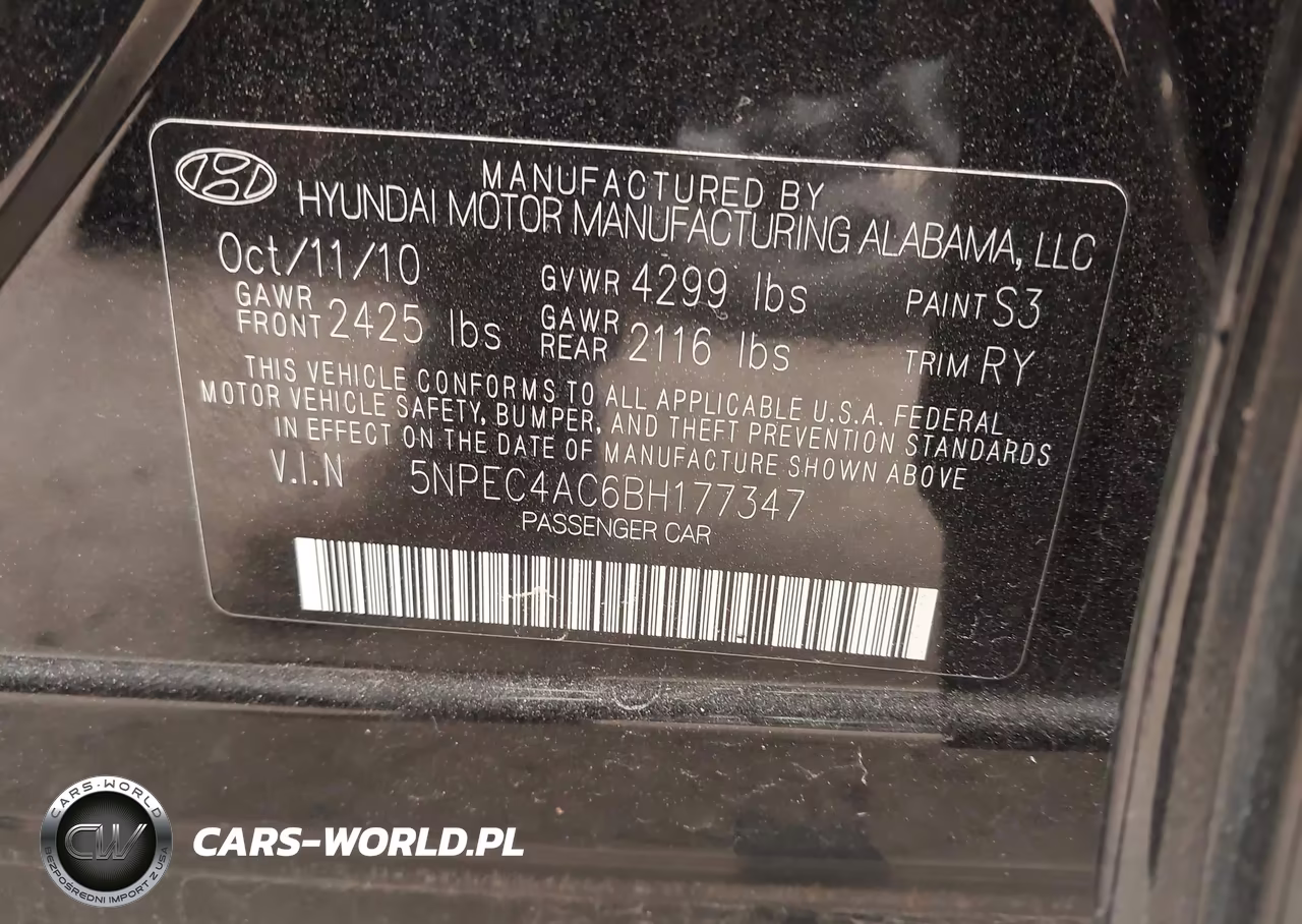 2011 Hyundai Sonata Se VIN:5NPEC4AC6BH177347 - 9