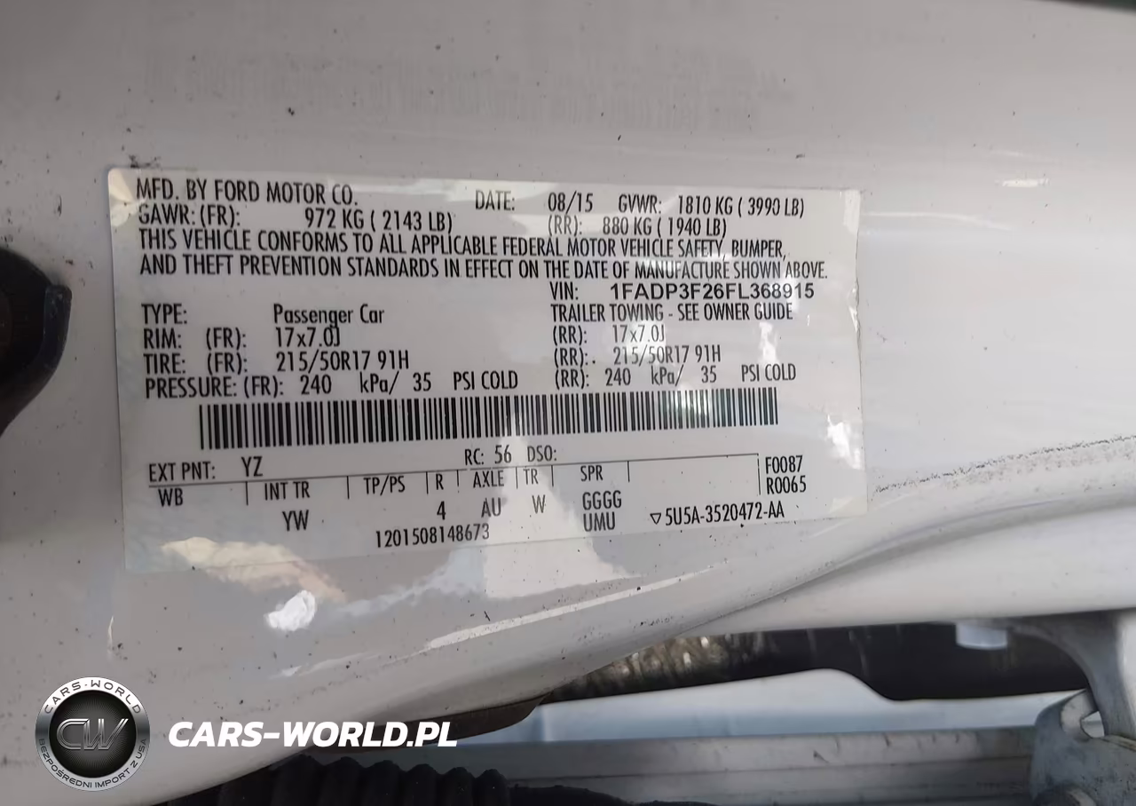2015 Ford Focus Se VIN:1FADP3F26FL368915 - 9