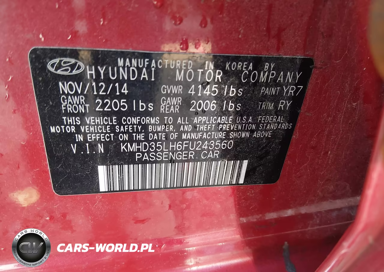 2015 Hyundai Elantra Gt VIN:KMHD35LH6FU243560 - 9