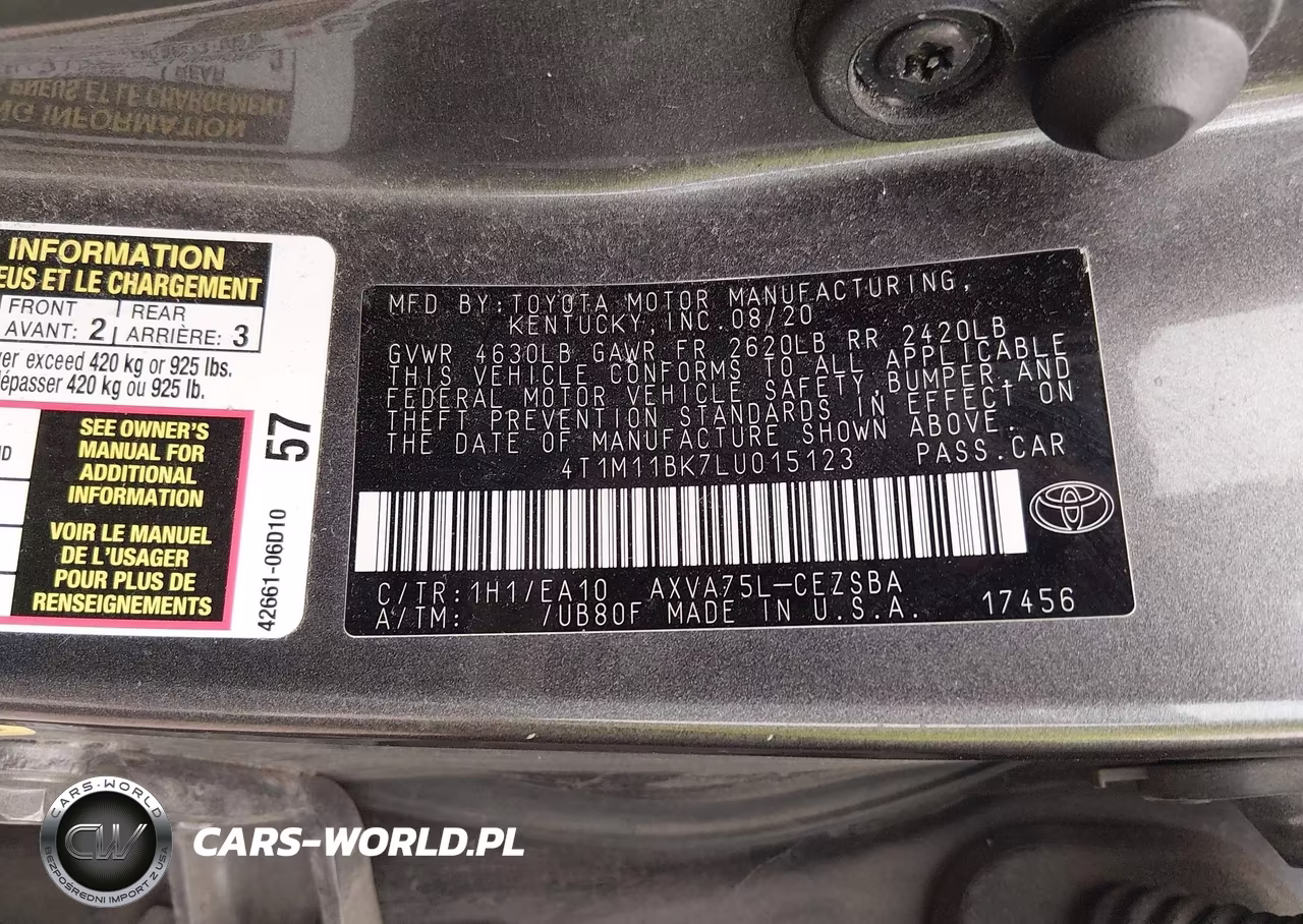 2020 Toyota Camry Se Awd VIN:4T1M11BK7LU015123 - 9