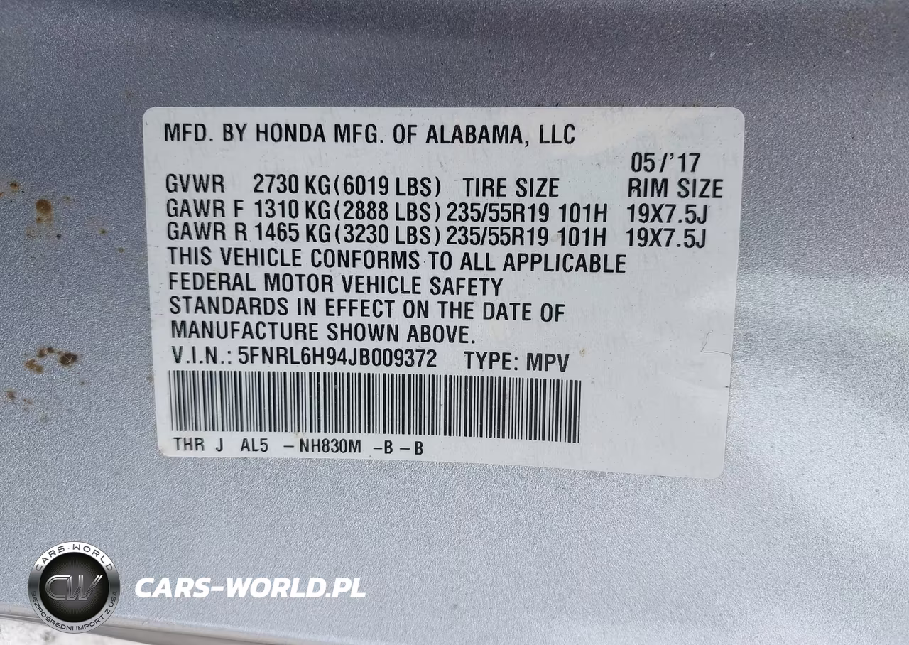2018 Honda Odyssey Elite VIN:5FNRL6H94JB009372 - 9