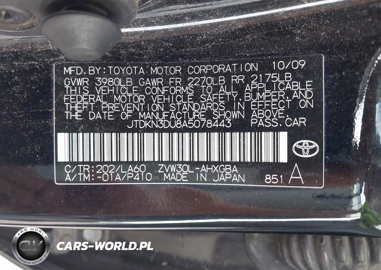 2010 Toyota Prius Iv VIN:JTDKN3DU8A5078443 - 9