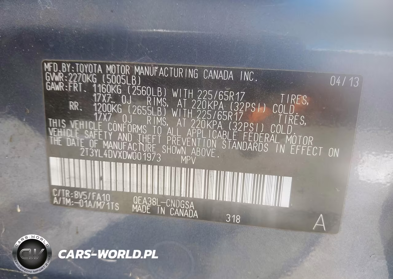 2013 Toyota Rav4 Ev VIN:2T3YL4DVXDW001973 - 9
