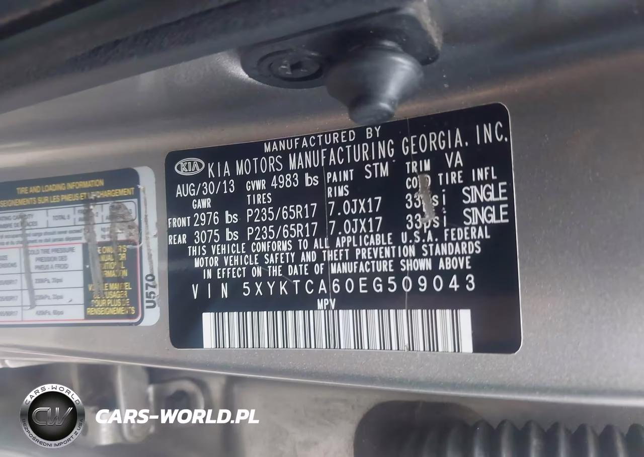 2014 Kia Sorento Lx VIN:5XYKTCA60EG509043 - 9