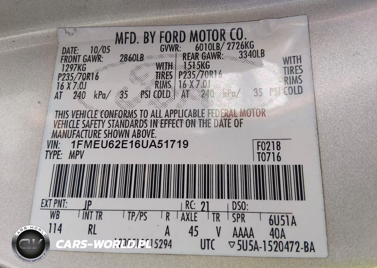 2006 Ford Explorer Xls VIN:1FMEU62E16UA51719 - 9