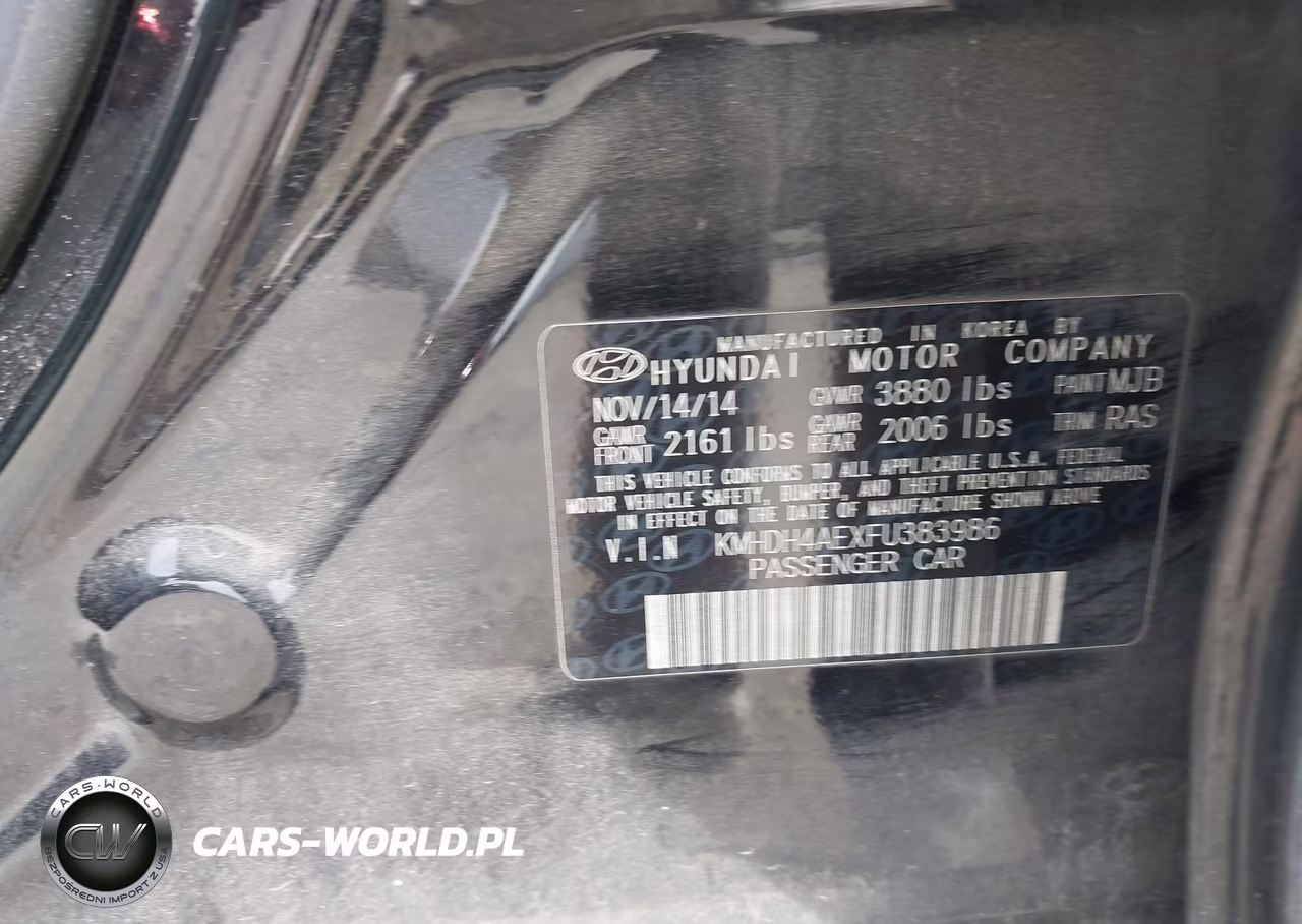 2015 Hyundai Elantra Se VIN:KMHDH4AEXFU383986 - 9
