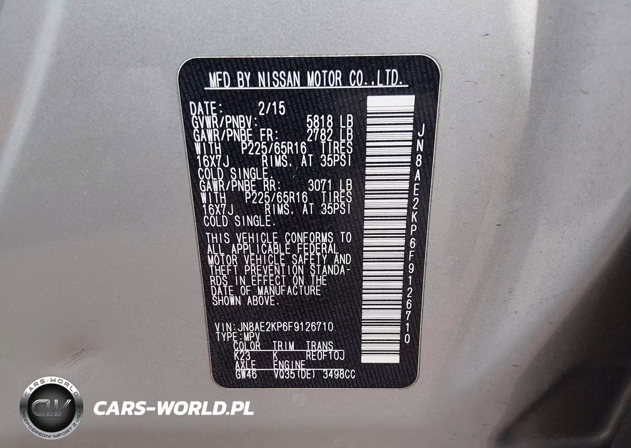 2015 Nissan Quest Platinum-S-Sl-Sv VIN:JN8AE2KP6F9126710 - 9
