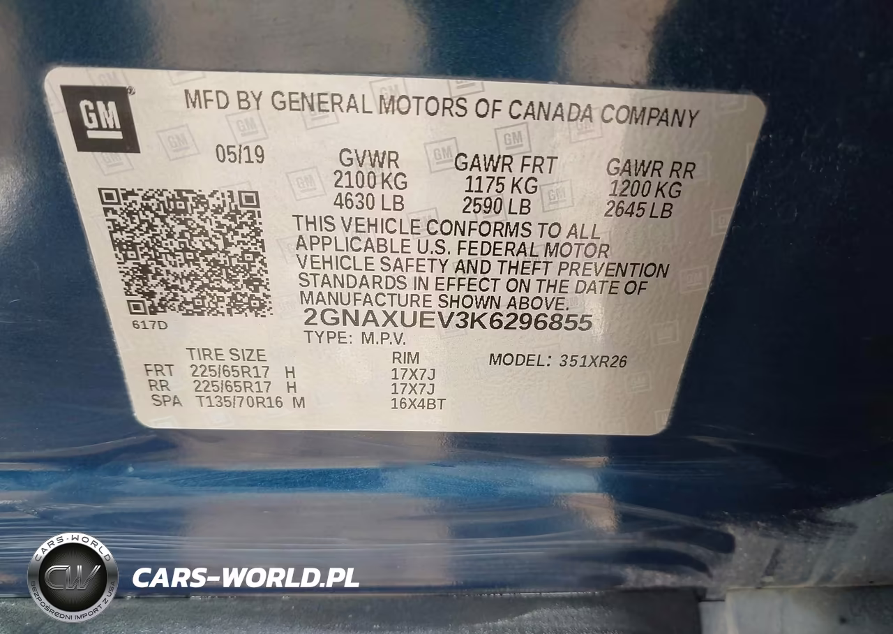 2019 Chevrolet Equinox Lt VIN:2GNAXUEV3K6296855 - 9