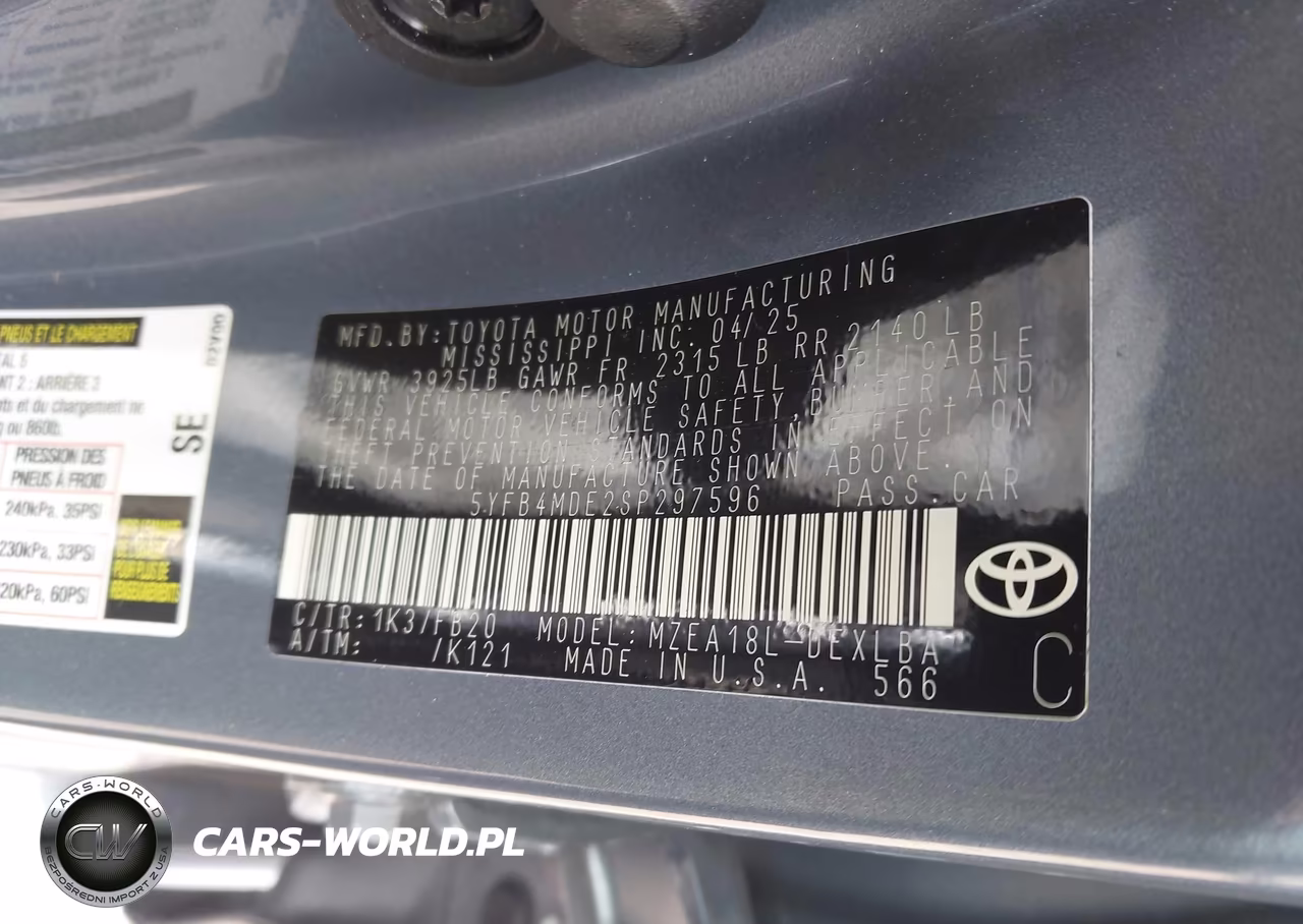 2025 Toyota Corolla Le VIN:5YFB4MDE2SP297596 - 9