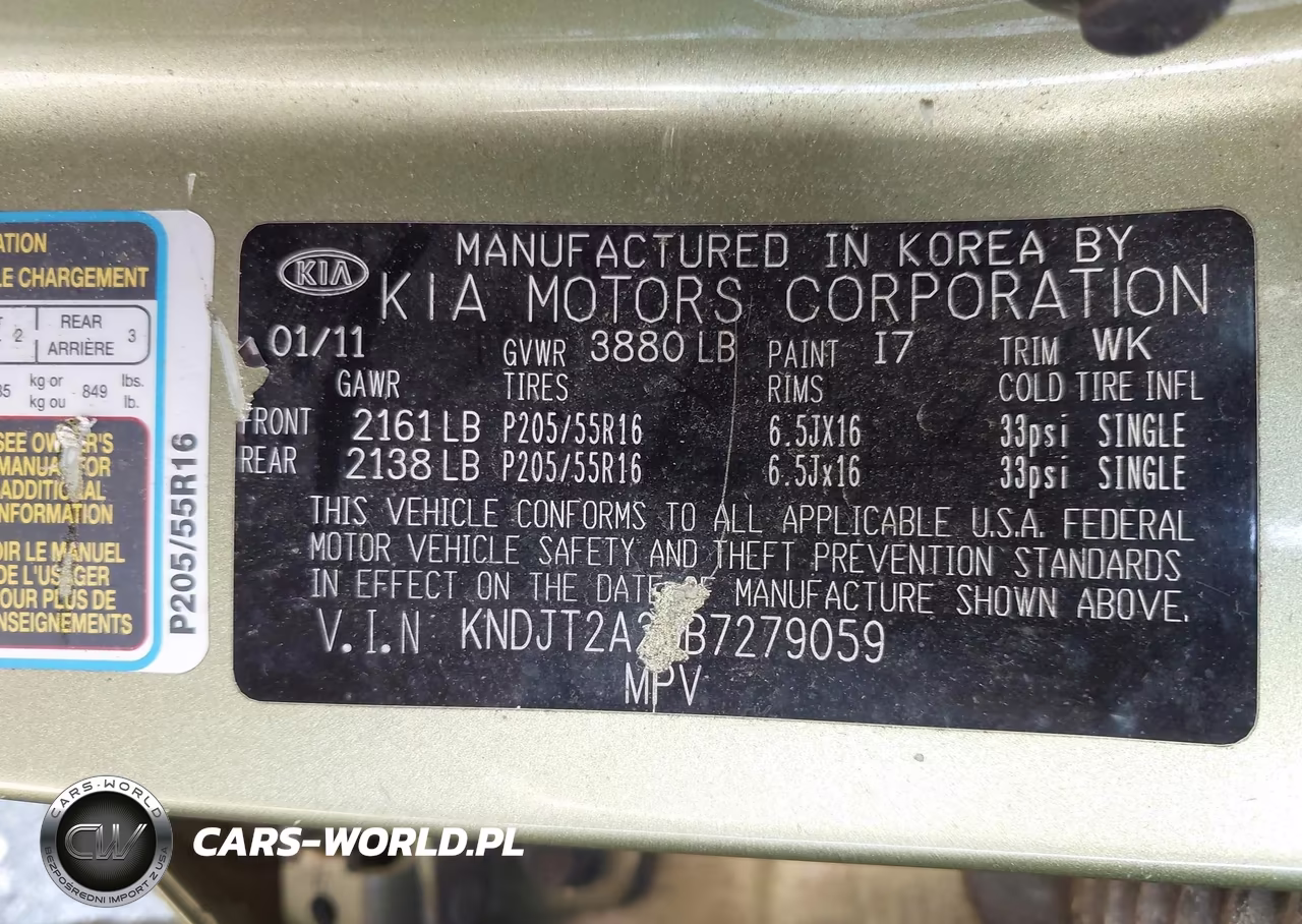 2011 Kia Soul + VIN:KNDJT2A29B7279059 - 9