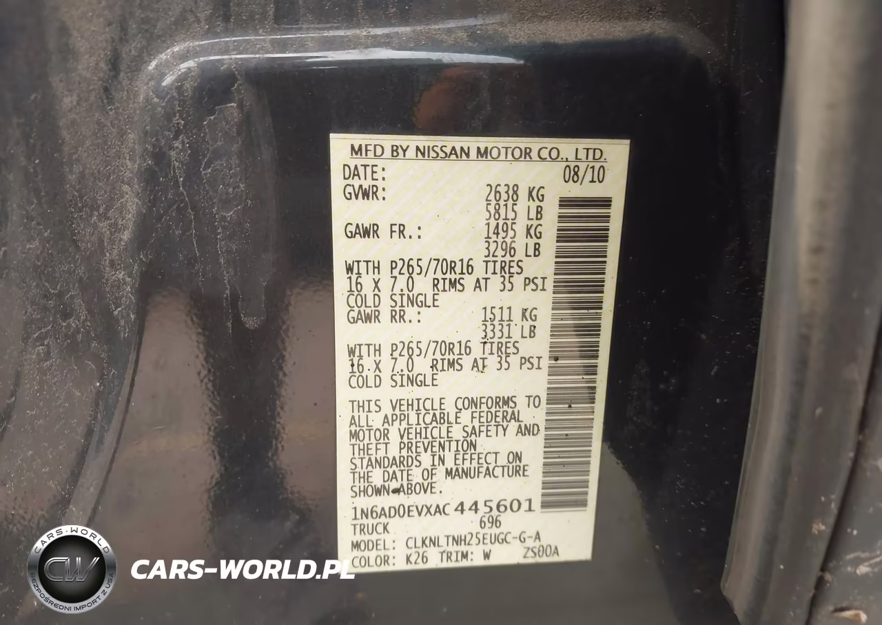2010 Nissan Frontier Se VIN:1N6AD0EVXAC445601 - 9