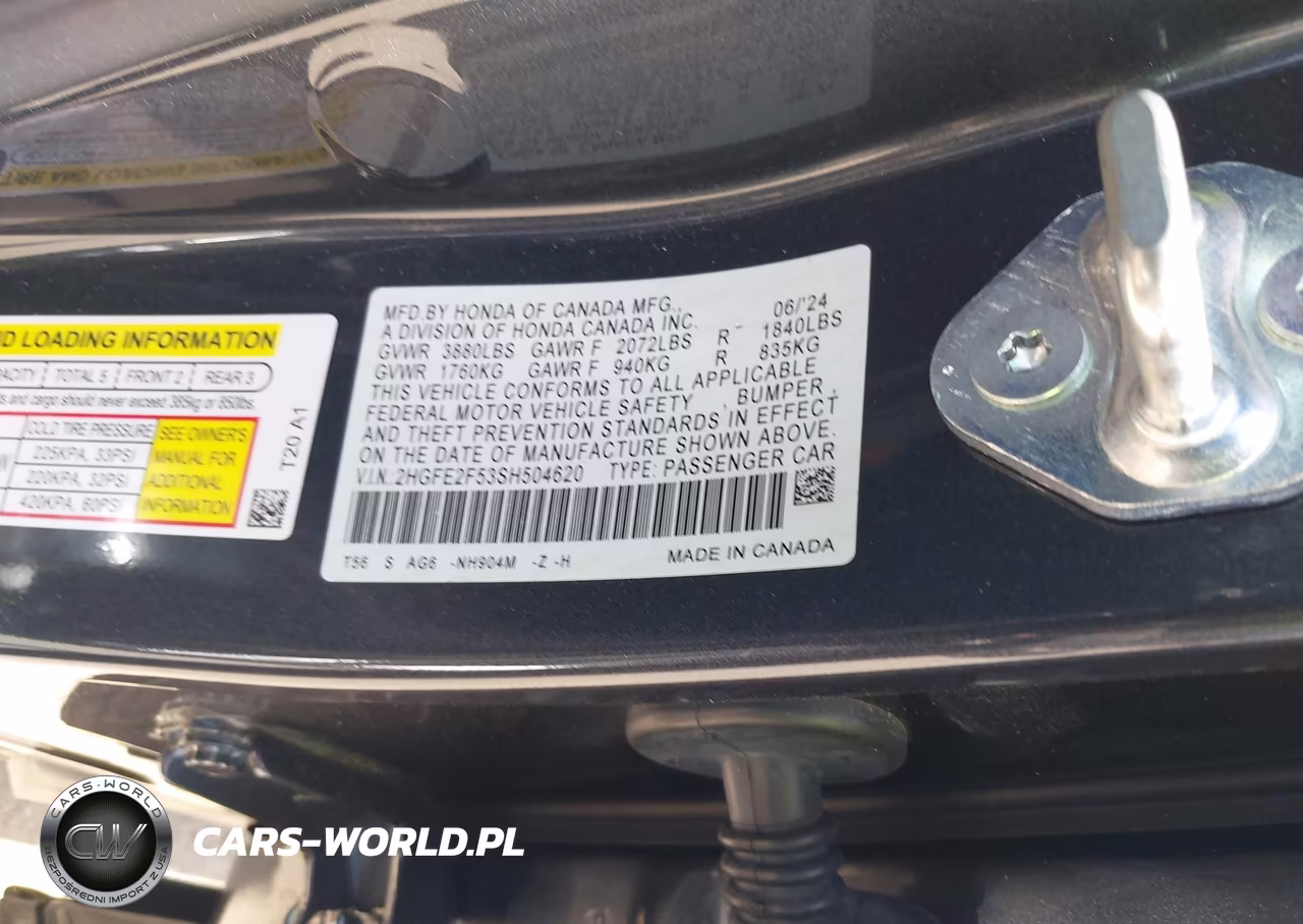 2025 Honda Civic Sport VIN:2HGFE2F53SH504620 - 9