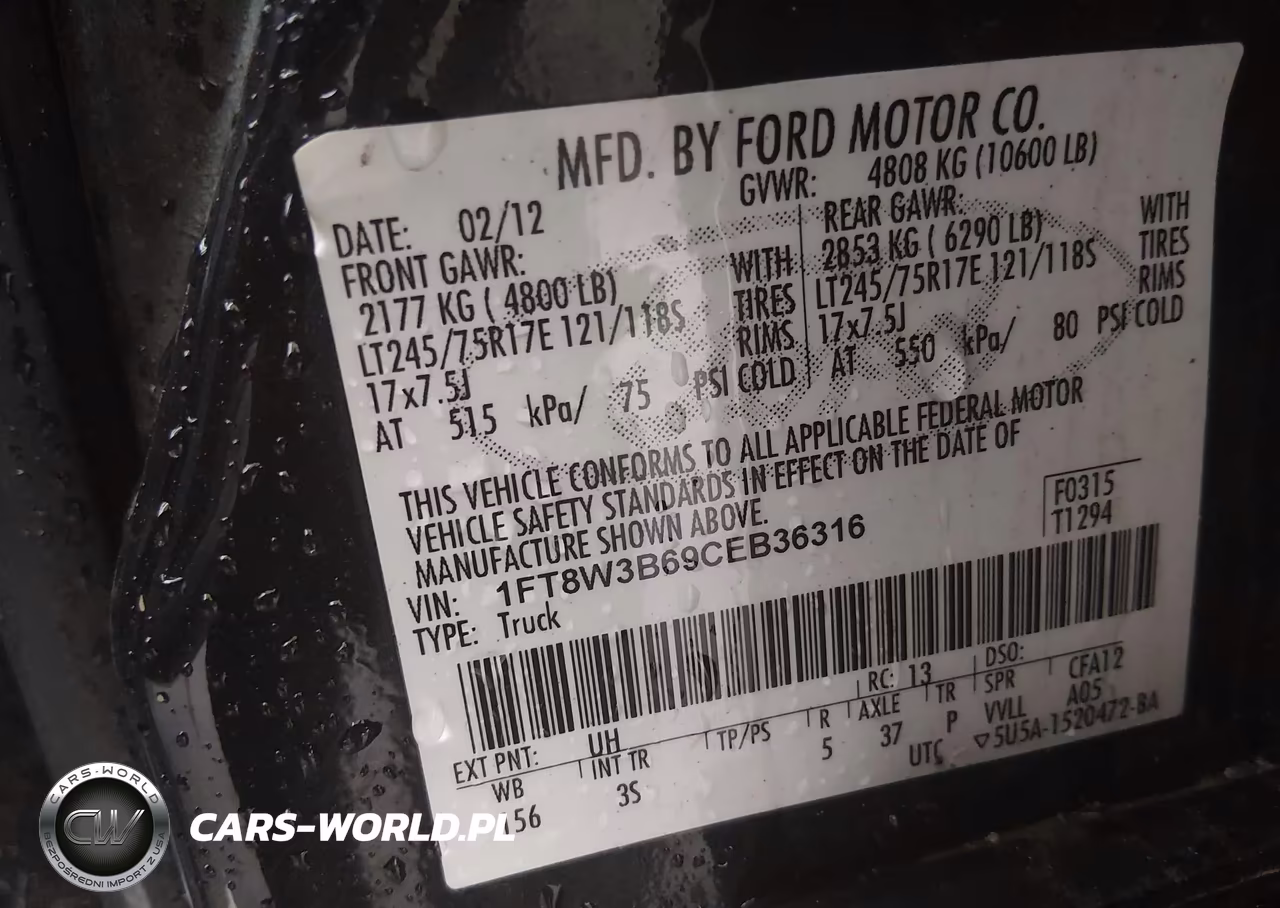 2012 Ford Super Duty F-350 Srw Xlt VIN:1FT8W3B69CEB36316 - 9