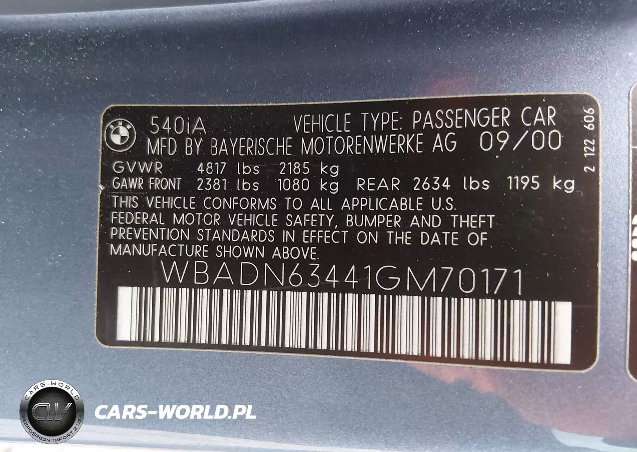 2001 BMW 5 Series 540Ia VIN:WBADN63441GM70171 - 9