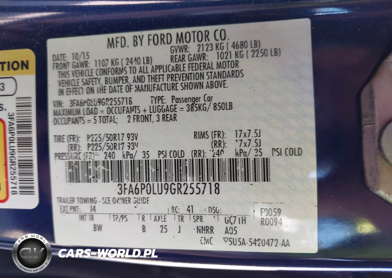 2016 Ford Fusion Hybrid Se VIN:3FA6P0LU9GR255718 - 9