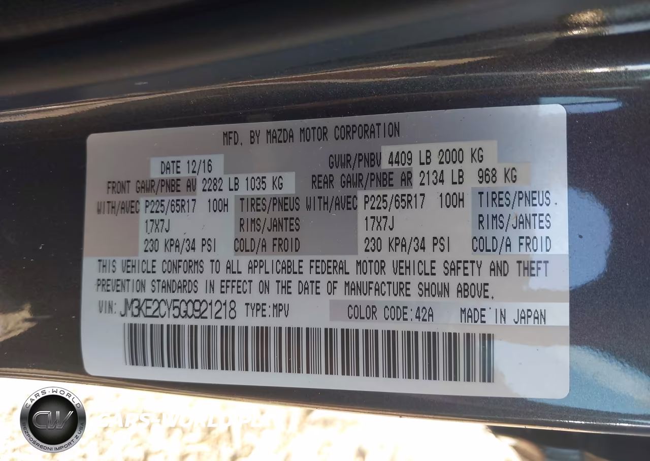 2016 Mazda Cx-5 Touring VIN:JM3KE2CY5G0921218 - 9