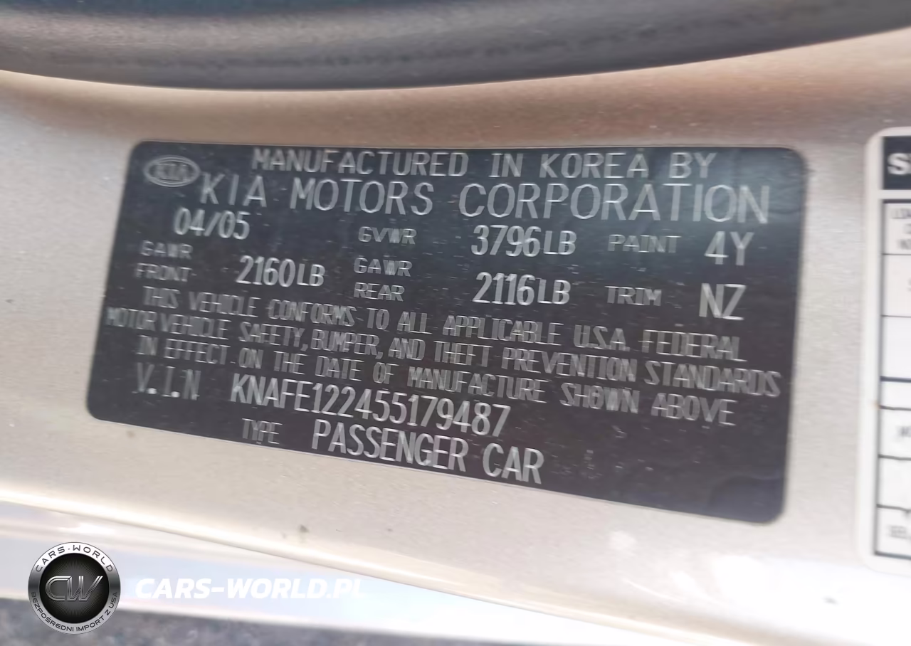 2005 Kia Spectra Ex-Lx-Sx VIN:KNAFE122455179487 - 8