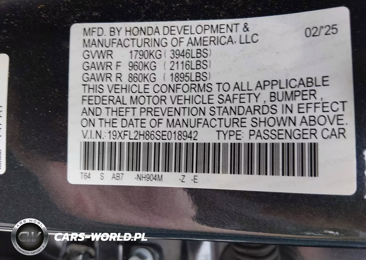 2025 Honda Civic Sedan Sport VIN:19XFL2H86SE018942 - 9