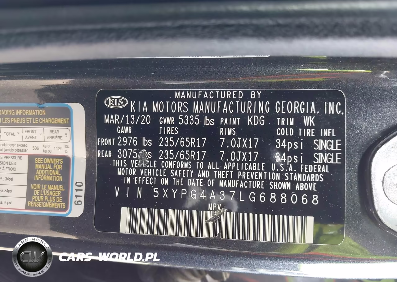 2020 Kia Sorento 2.4L Lx VIN:5XYPG4A37LG688068 - 9