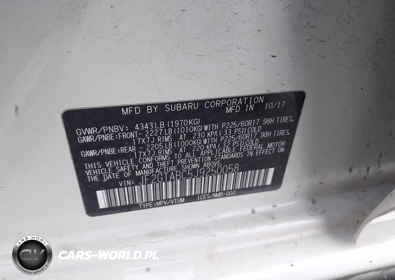 2018 Subaru Crosstrek 2.0I Premium VIN:JF2GTABC5J9250058 - 9