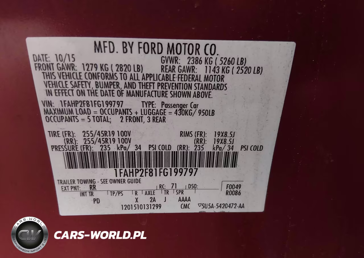 2015 Ford Taurus Limited VIN:1FAHP2F81FG199797 - 9