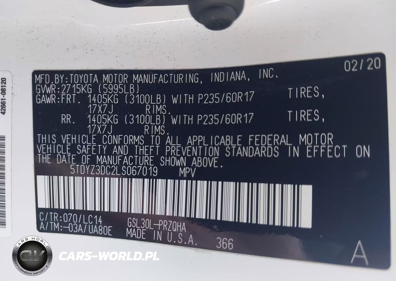2020 Toyota Sienna Xle VIN:5TDYZ3DC2LS067019 - 9