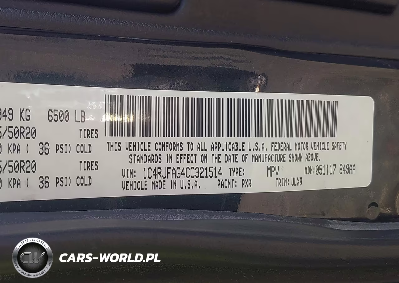 2012 Jeep Grand Cherokee Laredo VIN:1C4RJFAG4CC321514 - 9