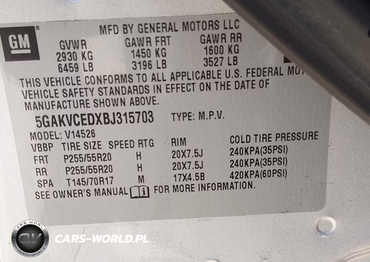 2011 Buick Enclave 2Xl VIN:5GAKVCEDXBJ315703 - 9