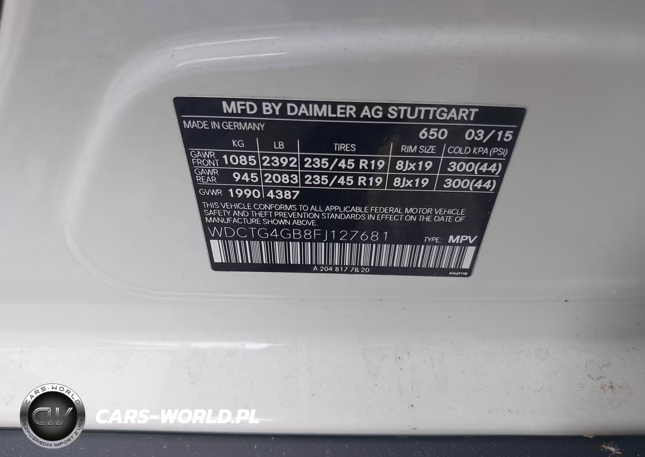 2015 Mercedes-Benz Gla 250 4Matic VIN:WDCTG4GB8FJ127681 - 9