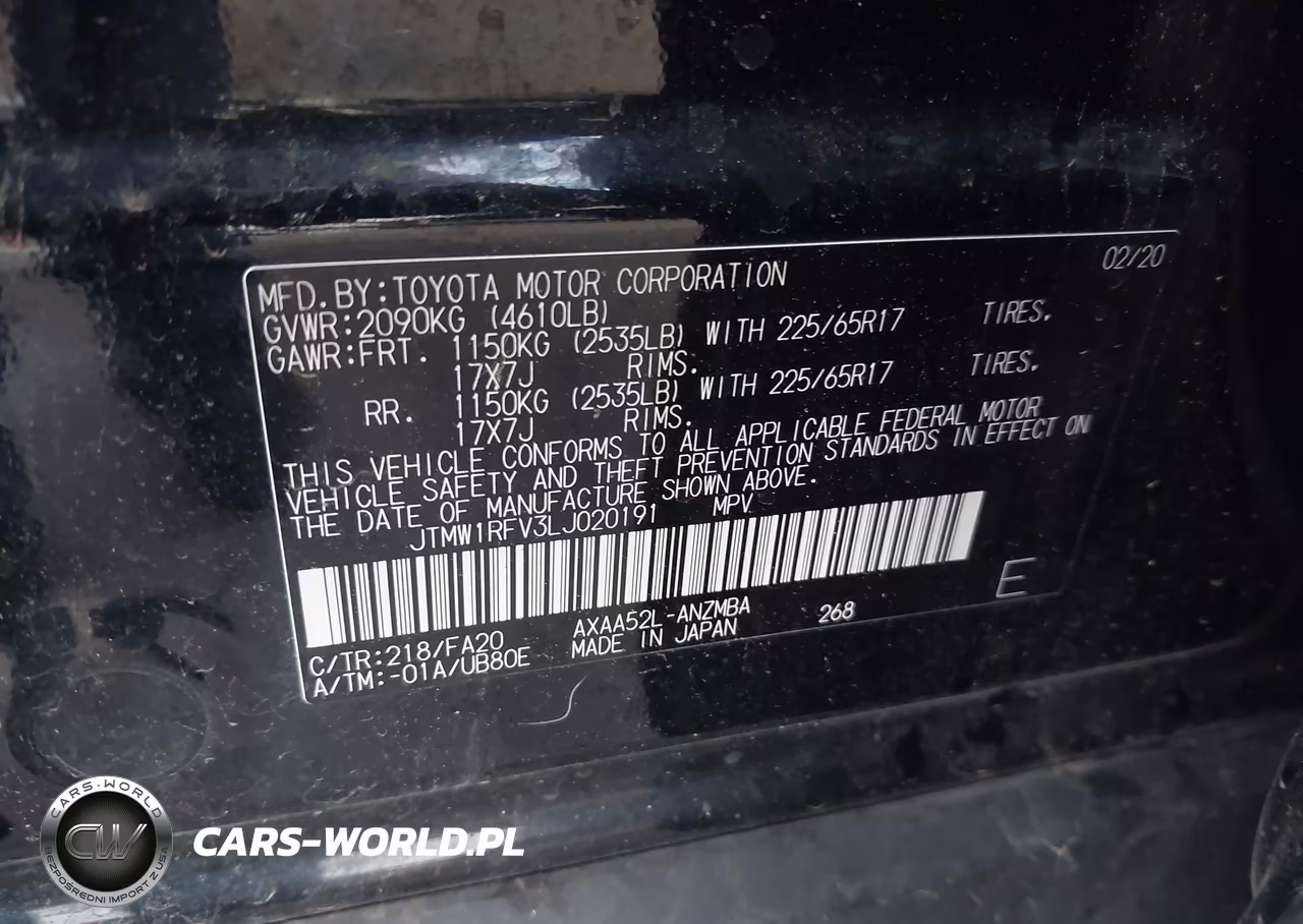 2020 Toyota Rav4 Xle VIN:JTMW1RFV3LJ020191 - 9