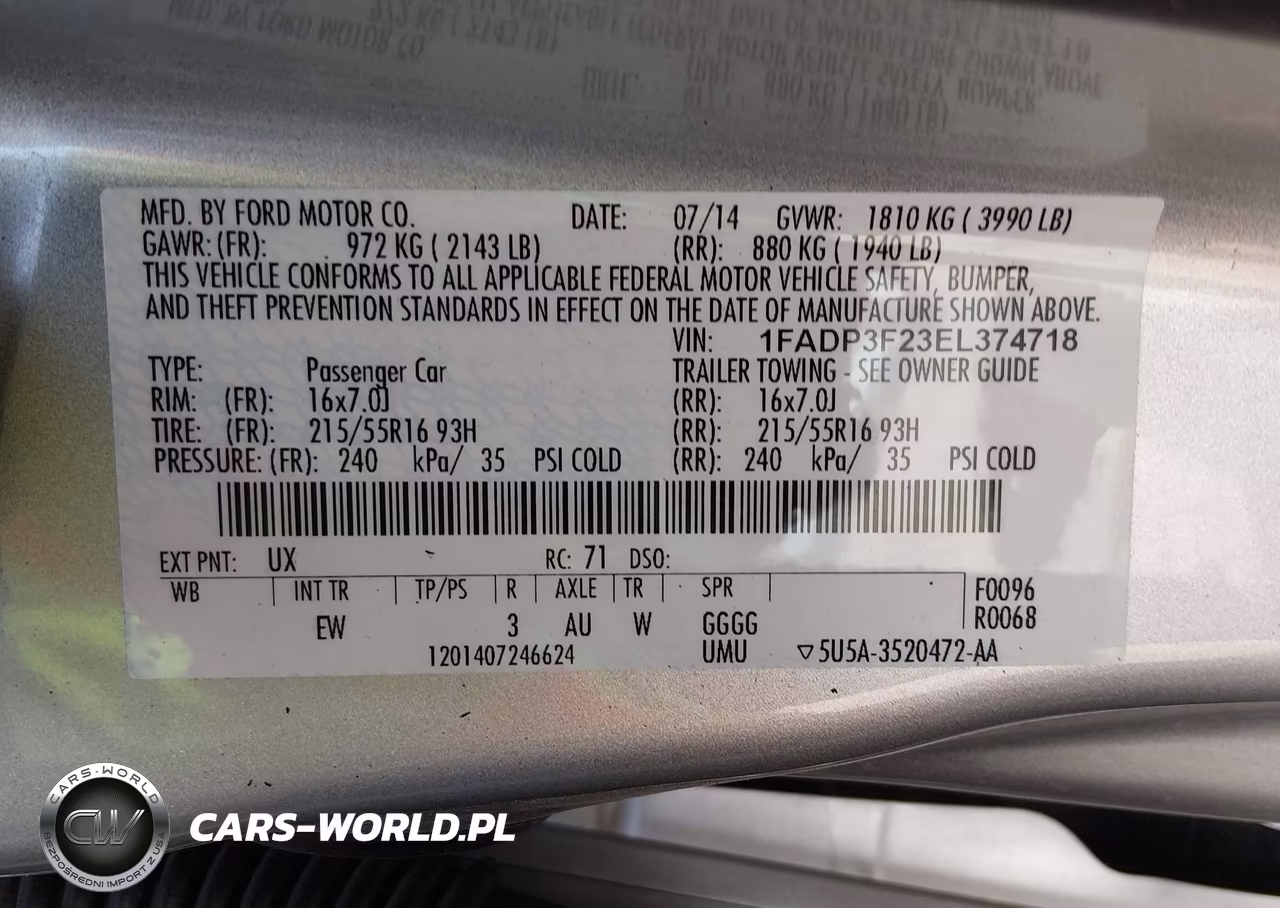 2014 Ford Focus Se VIN:1FADP3F23EL374718 - 9