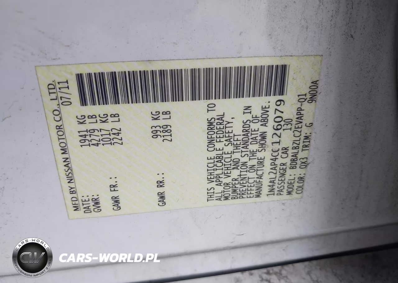 2012 Nissan Altima 2.5 S VIN:1N4AL2AP4CC126079 - 9
