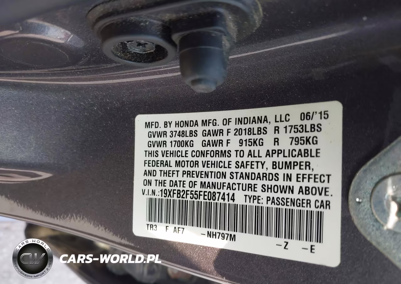 2015 Honda Civic Lx VIN:19XFB2F55FE087414 - 9