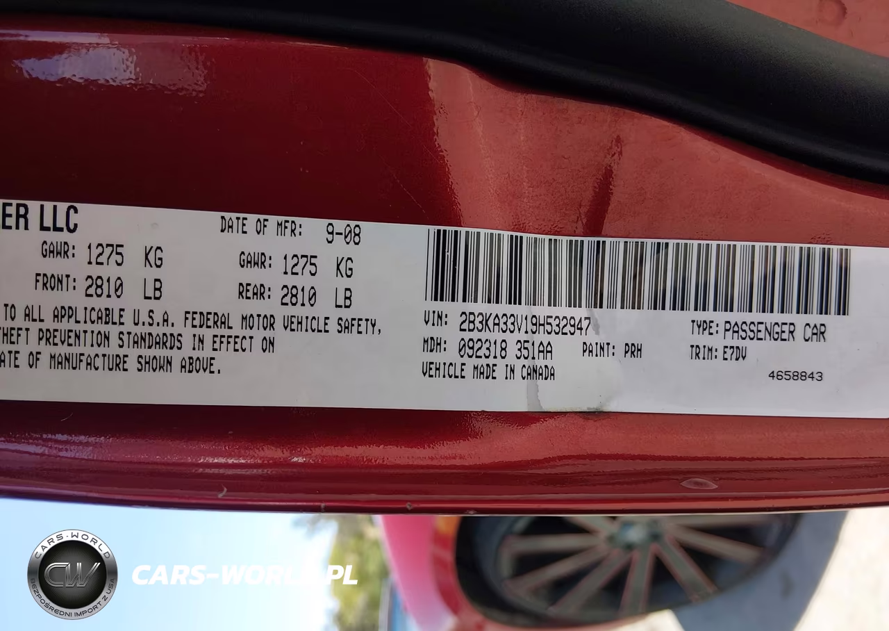 2009 Dodge Charger Sxt VIN:2B3KA33V19H532947 - 9