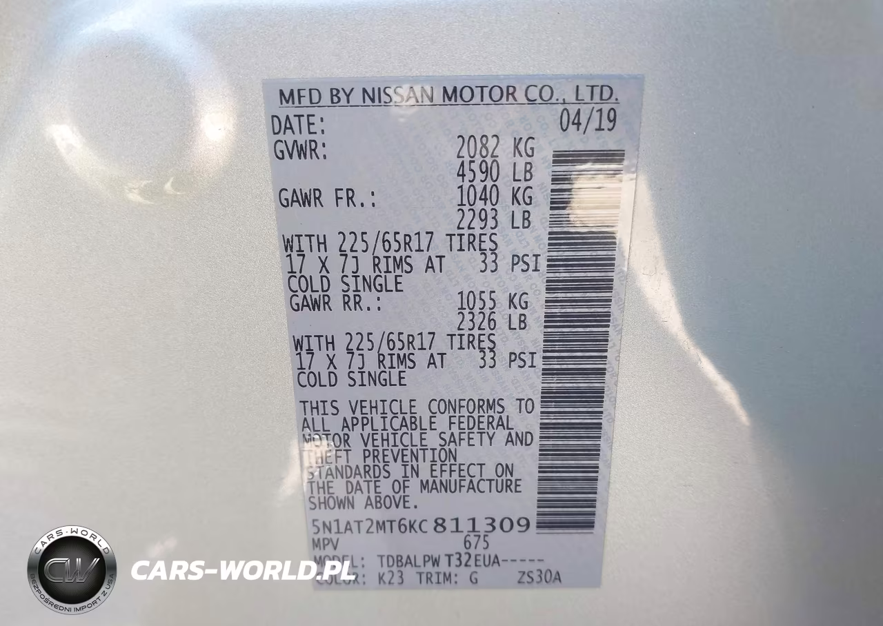 2019 Nissan Rogue S VIN:5N1AT2MT6KC811309 - 9