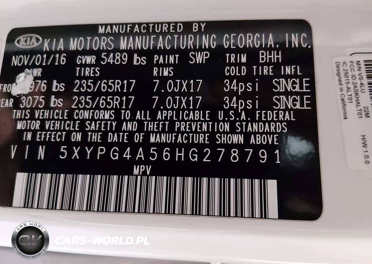 2017 Kia Sorento 3.3L Lx VIN:5XYPG4A56HG278791 - 9