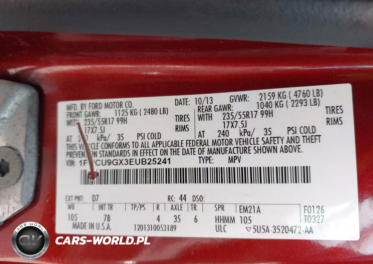 2014 Ford Escape Se VIN:1FMCU9GX3EUB25241 - 9