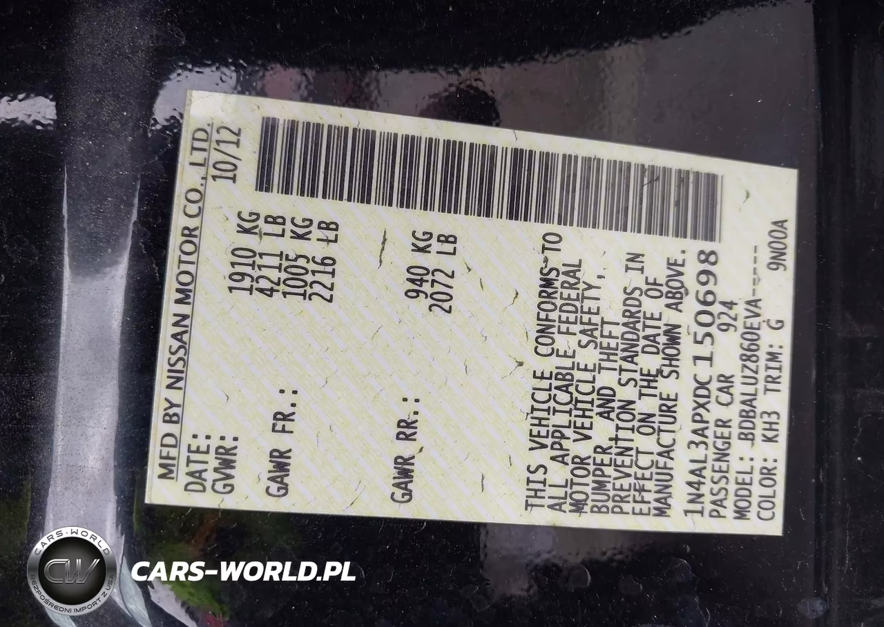 2013 Nissan Altima 2.5 Sv VIN:1N4AL3APXDC150698 - 9