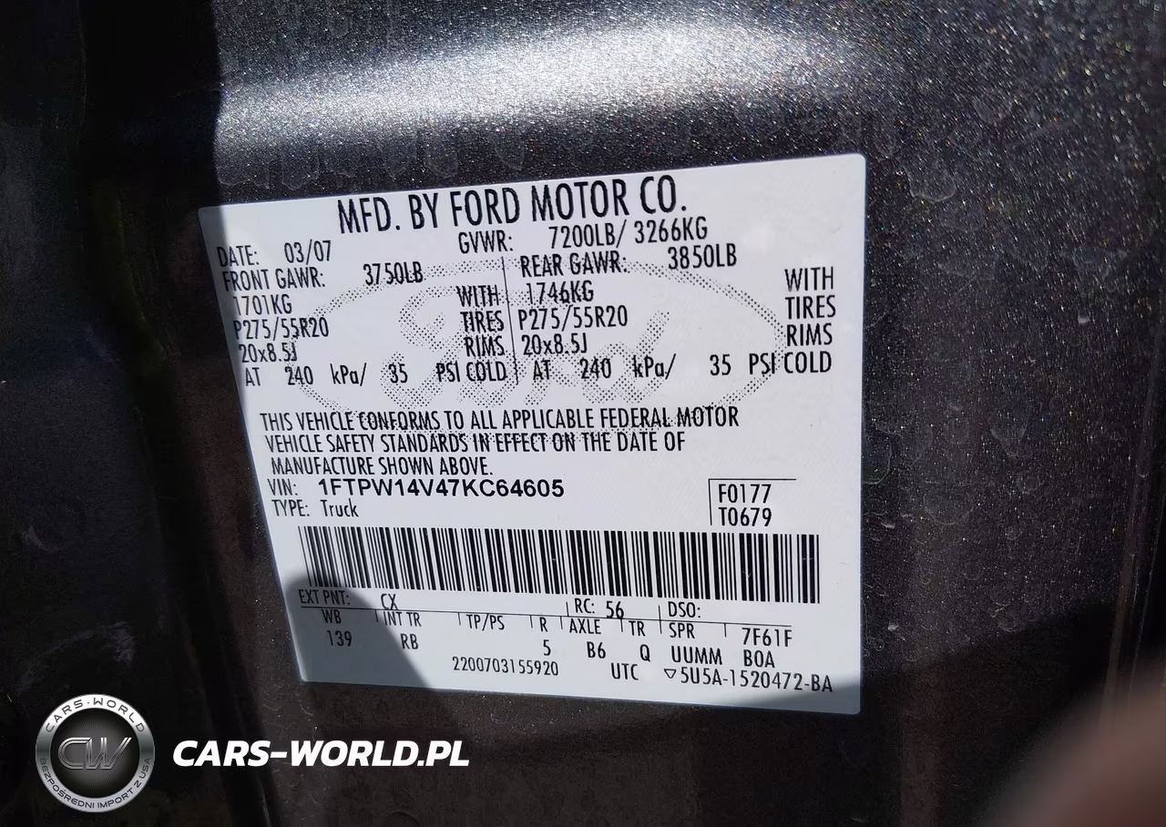 2007 Ford F-150 Fx4-Lariat-Xlt VIN:1FTPW14V47KC64605 - 9