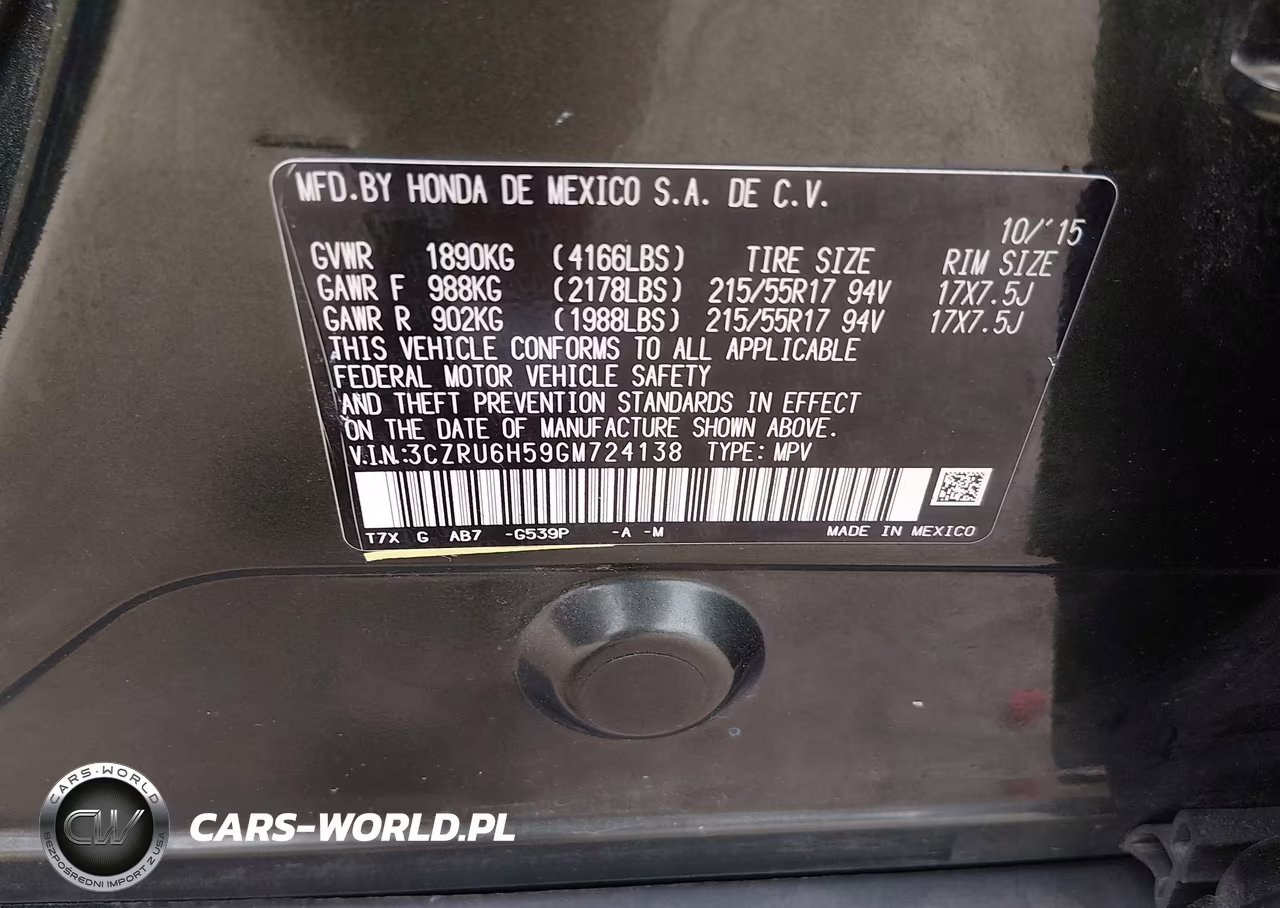 2016 Honda Hr-V Ex VIN:3CZRU6H59GM724138 - 9