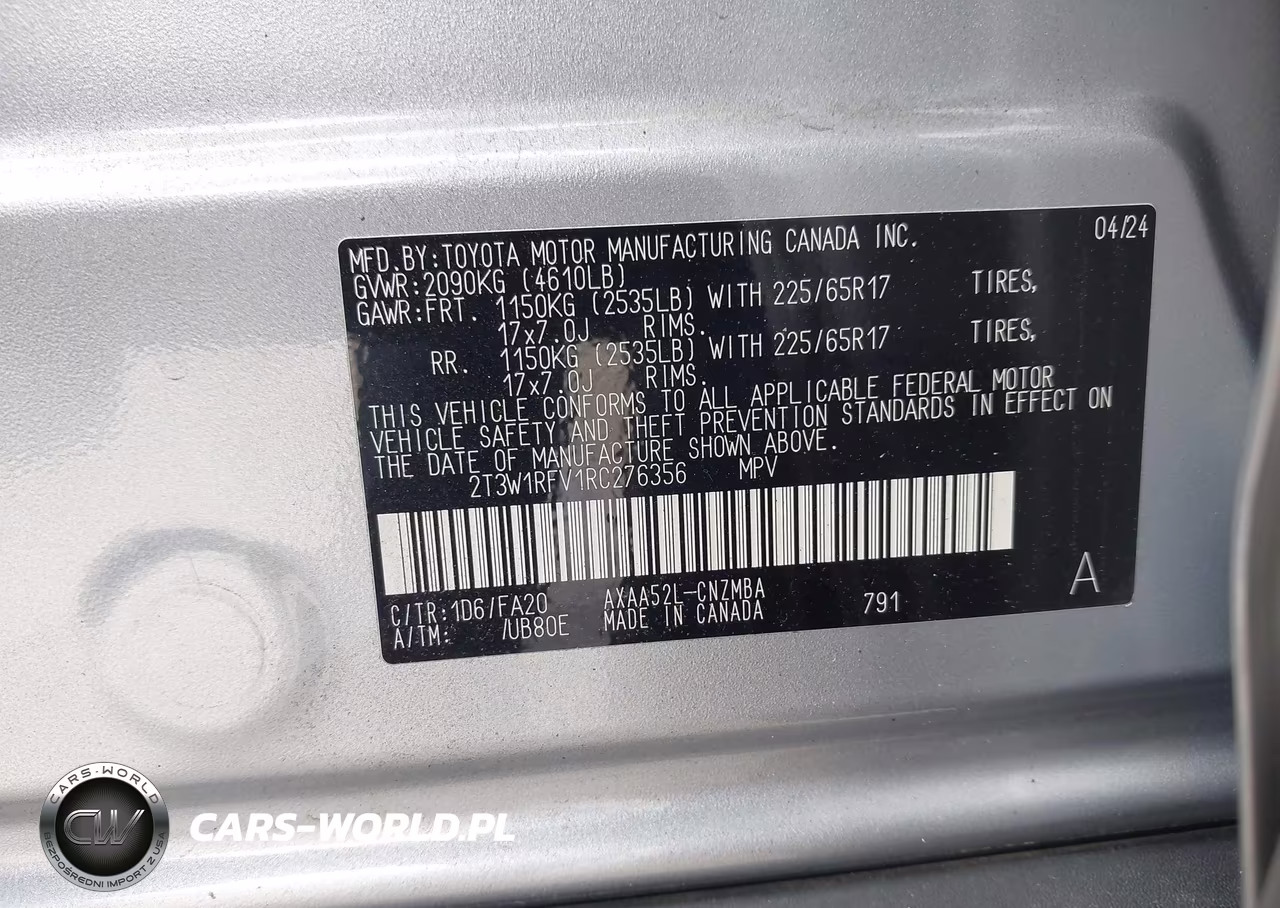 2024 Toyota Rav4 Xle VIN:2T3W1RFV1RC276356 - 9