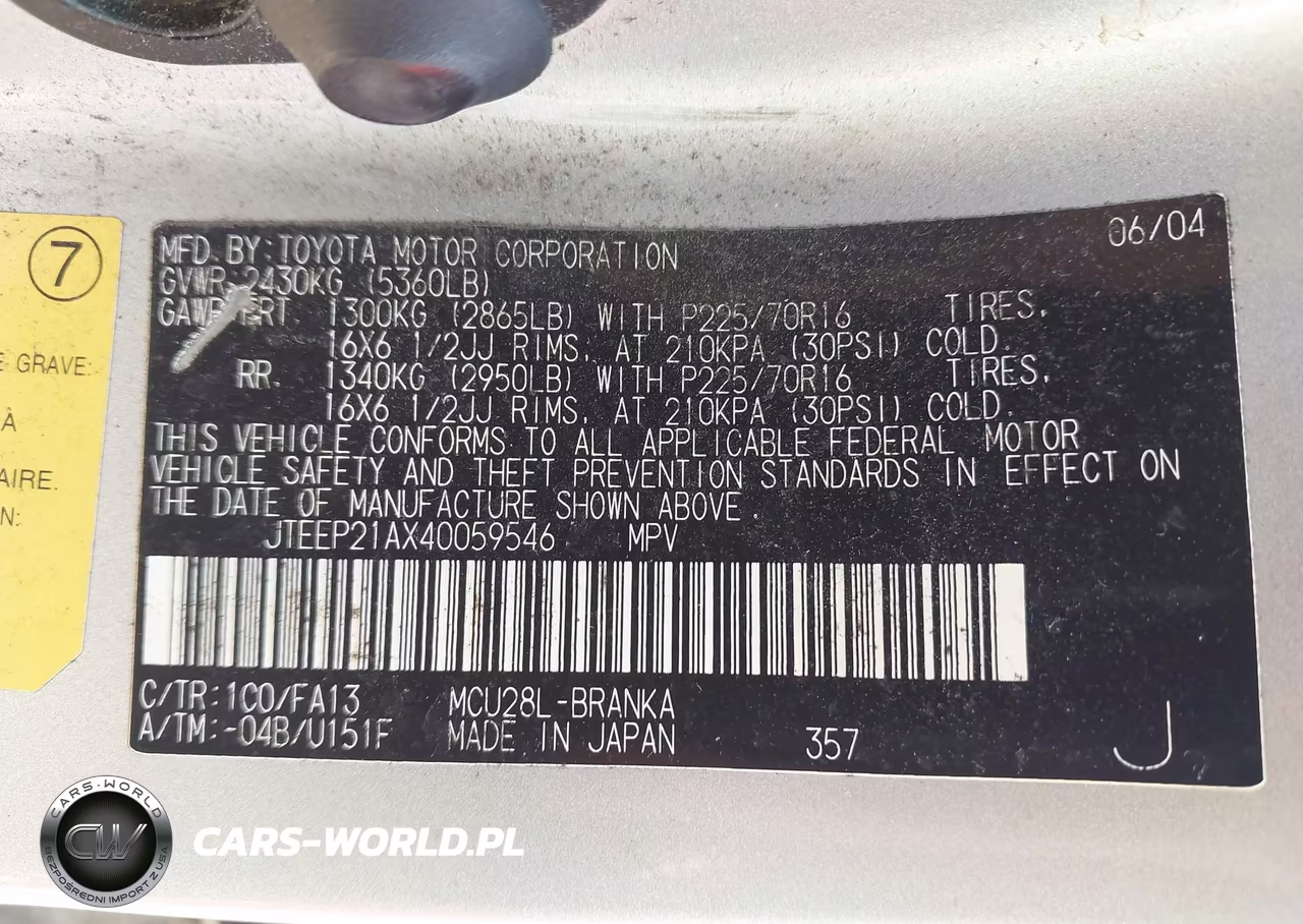2004 Toyota Highlander V6 VIN:JTEEP21AX40059546 - 9