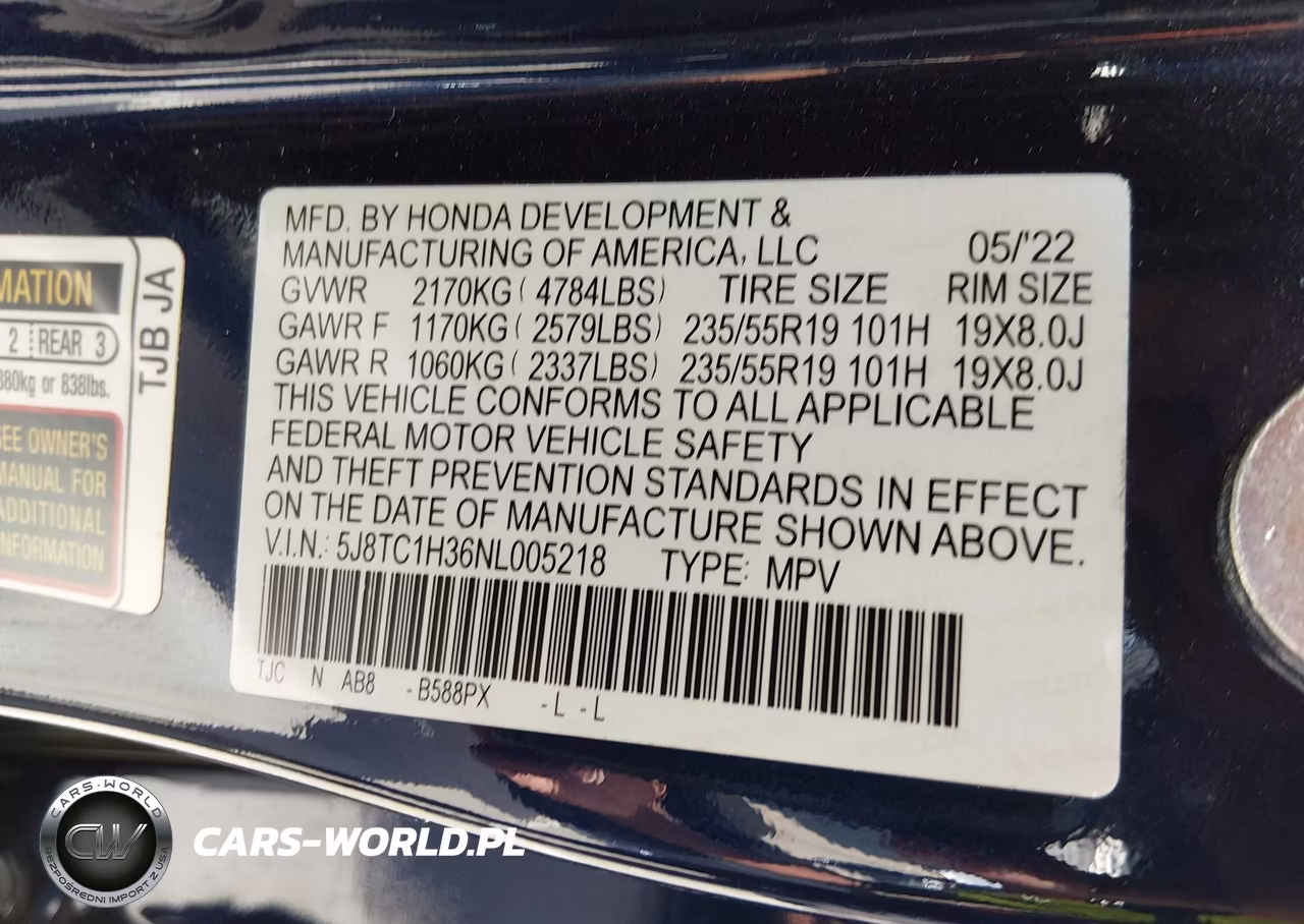 2022 Acura Rdx Standard VIN:5J8TC1H36NL005218 - 9