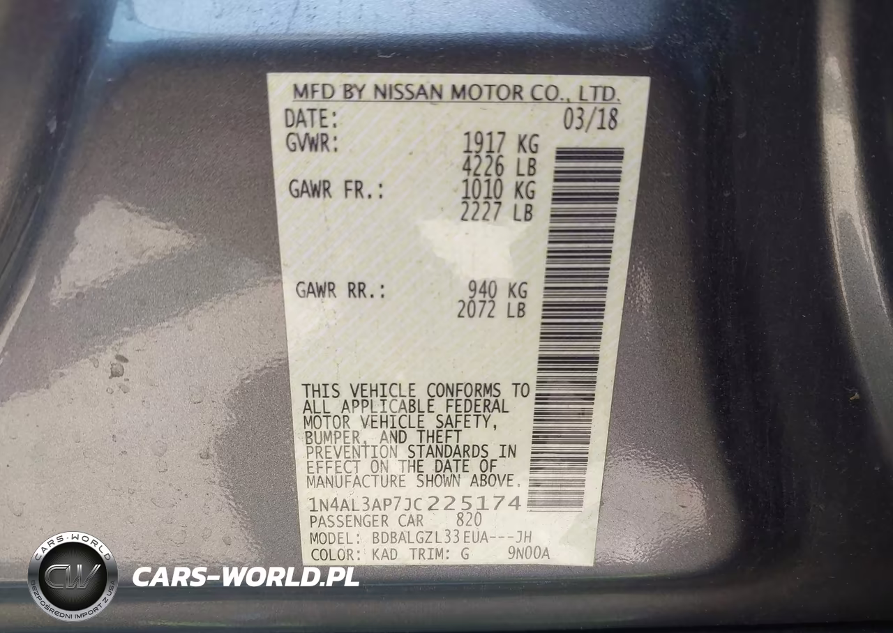 2018 Nissan Altima 2.5 S VIN:1N4AL3AP7JC225174 - 9