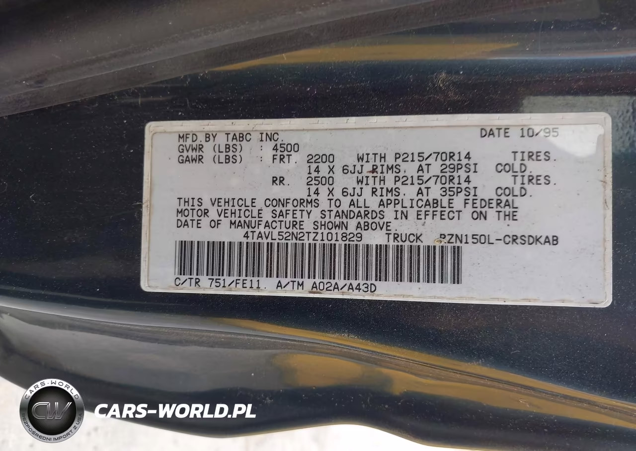 1996 Toyota Tacoma Xtracab VIN:4TAVL52N2TZ101829 - 9